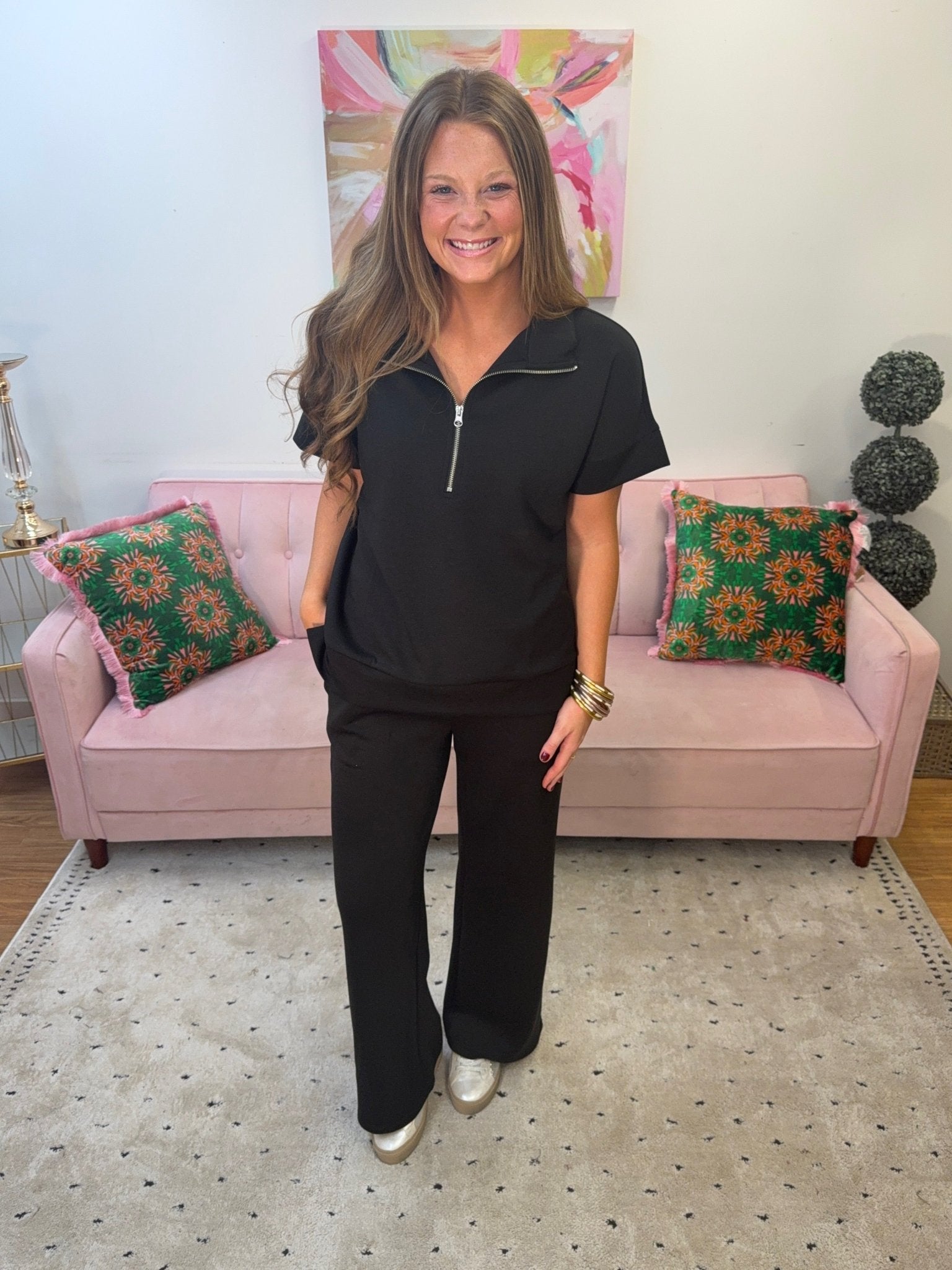 Scuba Half Zip Pant Set - Ballyhoo Boutique and Gift