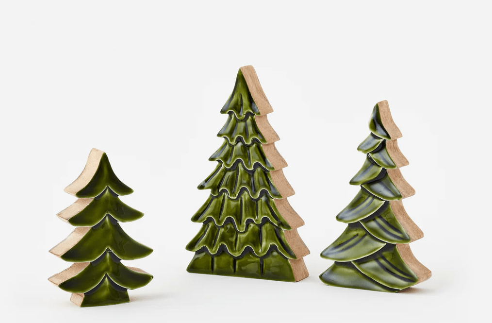 Shiny Wood Christmas Tree - Ballyhoo Boutique and Gift