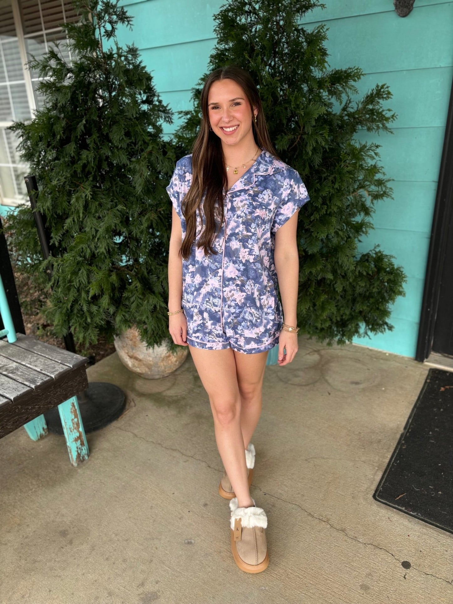 Short Sleeve Lounge Set - Ballyhoo Boutique and Gift