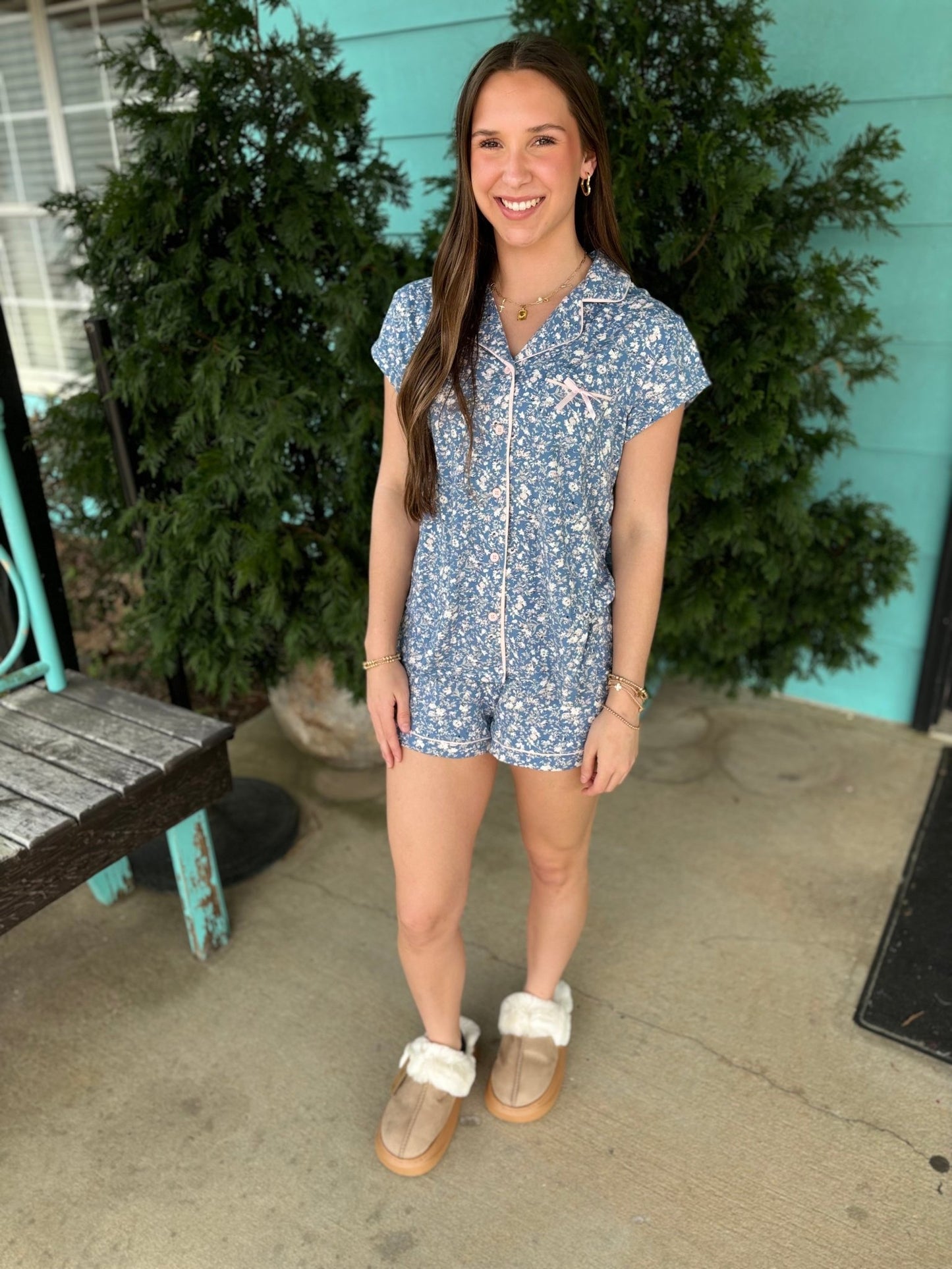 Short Sleeve Lounge Set - Ballyhoo Boutique and Gift
