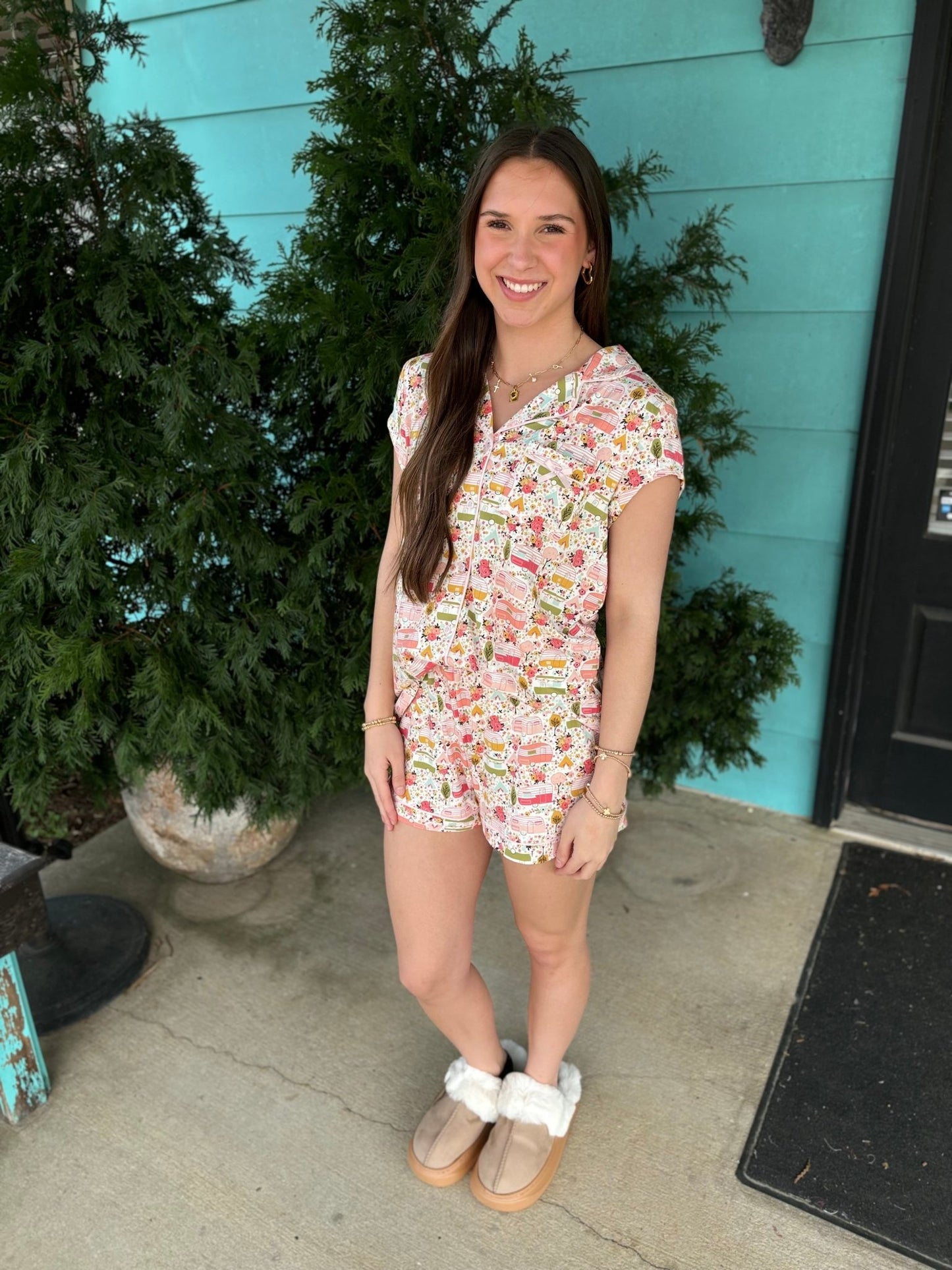 Short Sleeve Lounge Set - Ballyhoo Boutique and Gift
