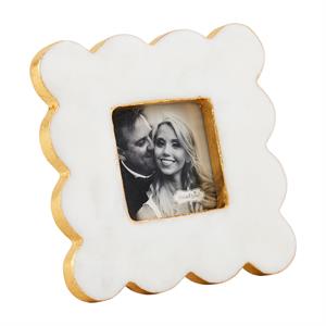 Square Scallop Marble Frame - Ballyhoo Boutique and Gift