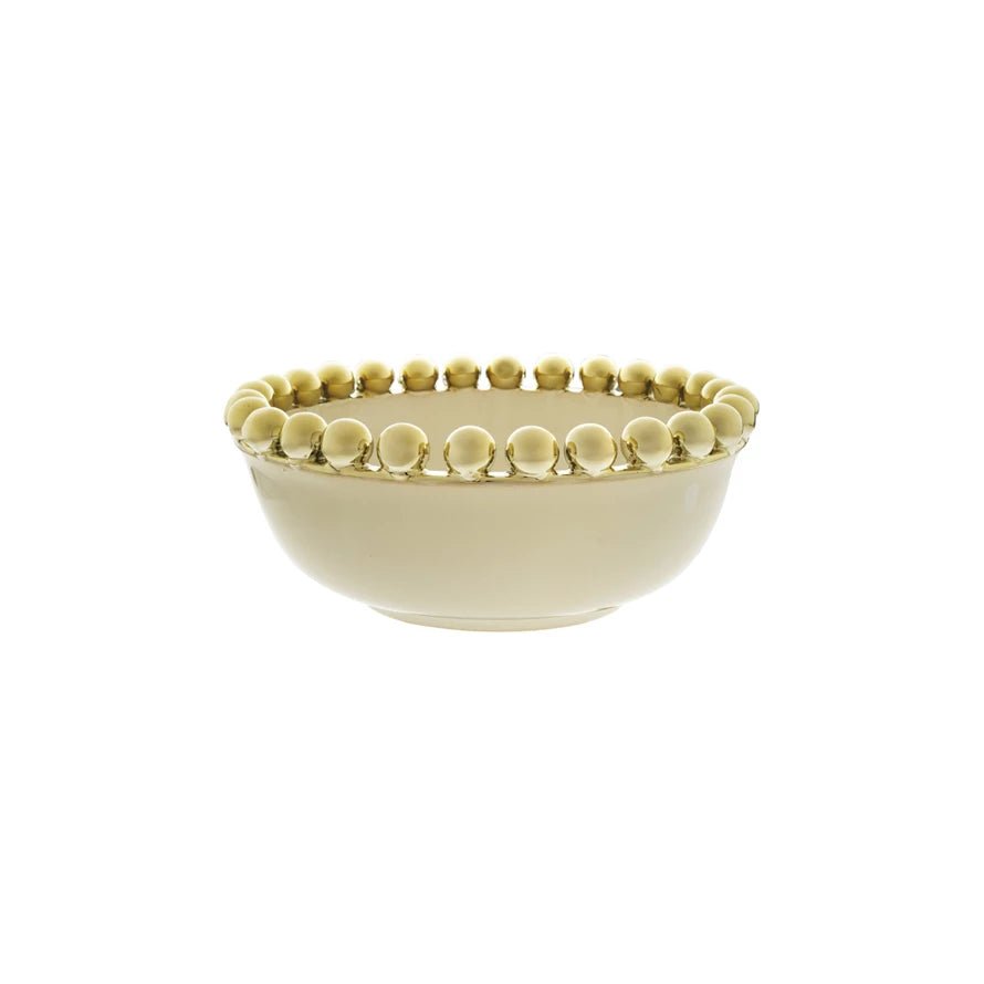 Stoneware Gold Rim Serving Bowl - Ballyhoo Boutique and Gift