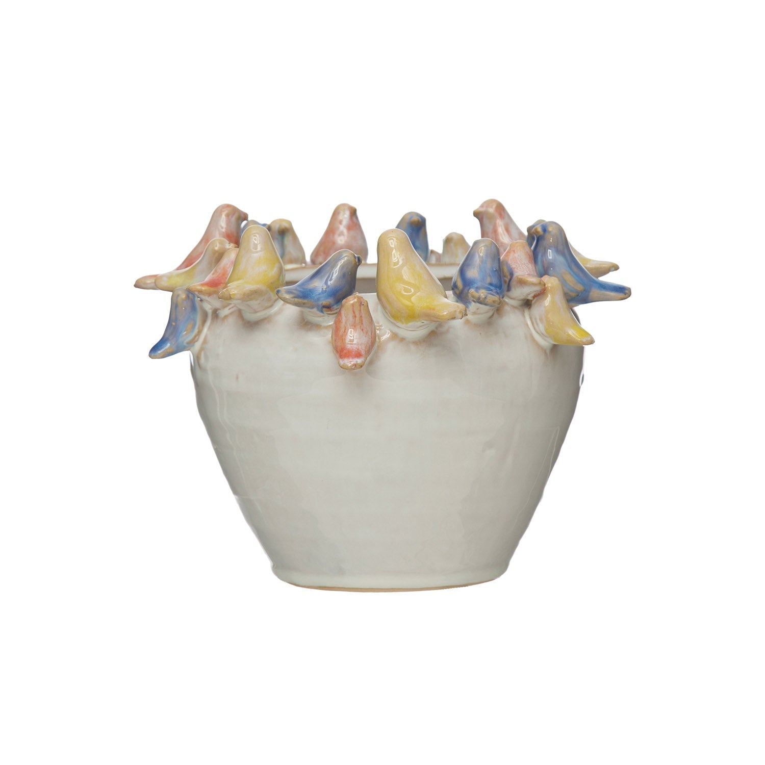 Stoneware Planter w/ Birds - Ballyhoo Boutique and Gift