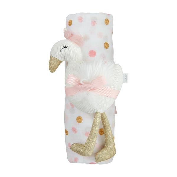 Swan Swaddle & Rattle Set - Ballyhoo Boutique and Gift