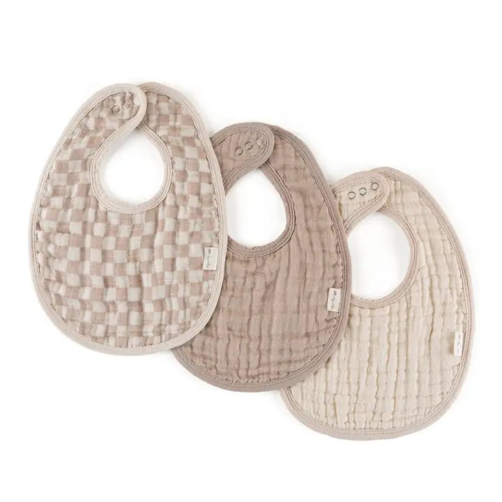 Taupe Checkerboard Bibs - Ballyhoo Boutique and Gift