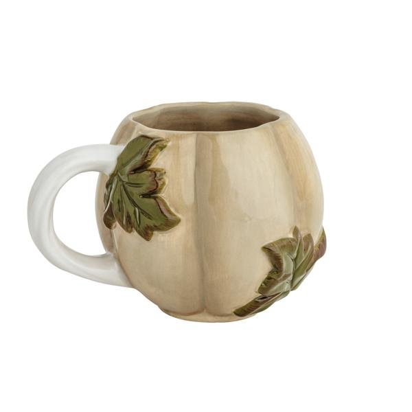 Taupe Leaf Pumpkin Mug - Ballyhoo Boutique and Gift