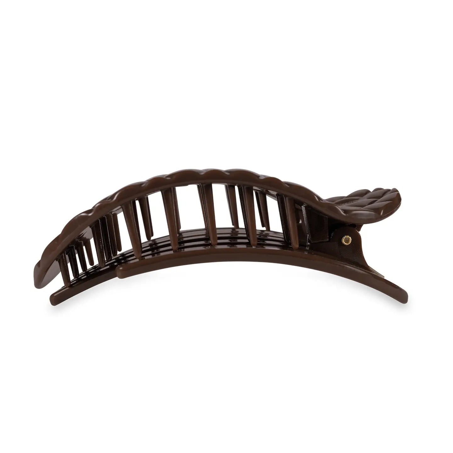 Taupe Quilted Large Flat Round Clip - Ballyhoo Boutique and Gift