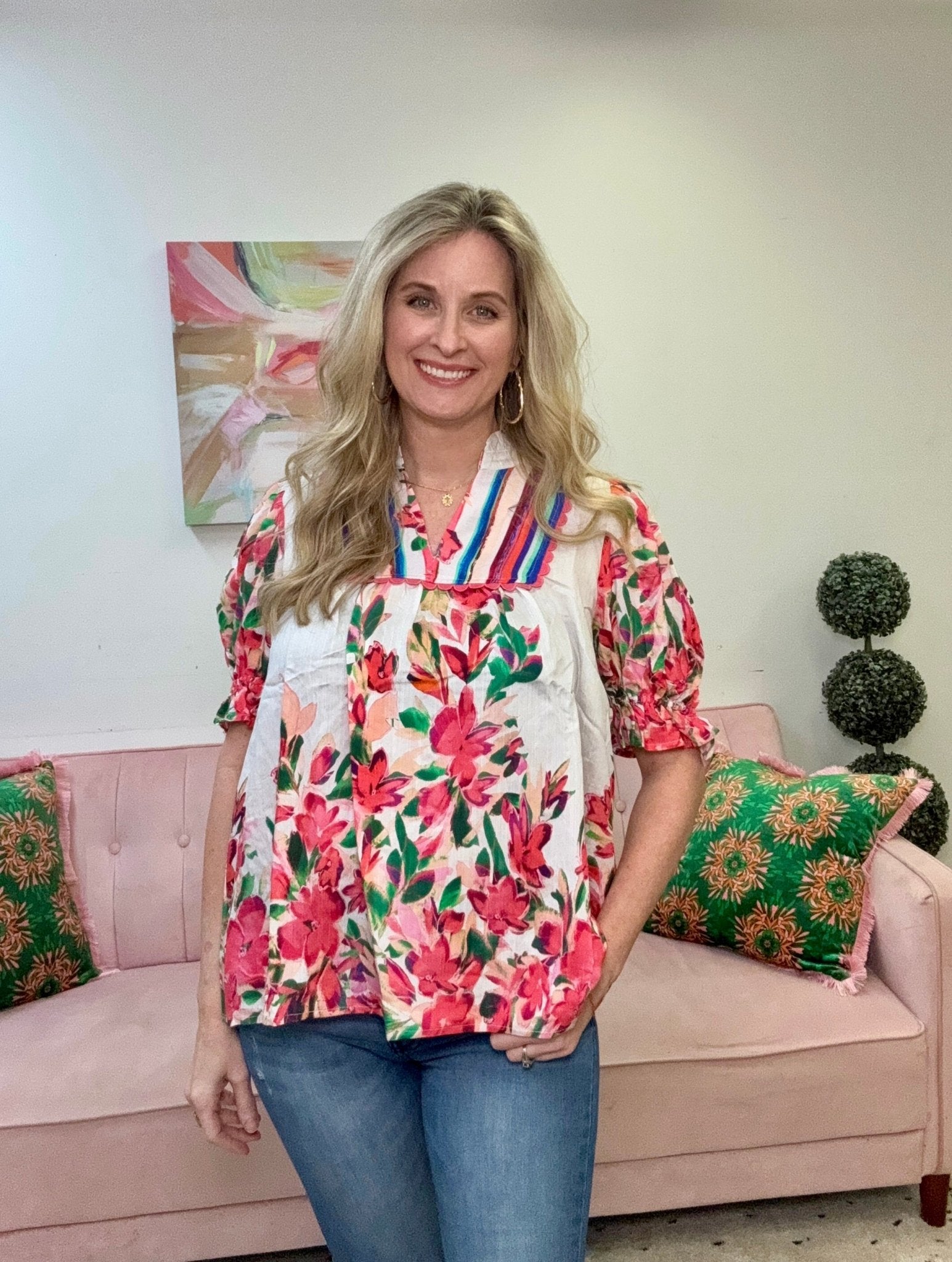 Tea Rose Top - Ballyhoo Boutique and Gift