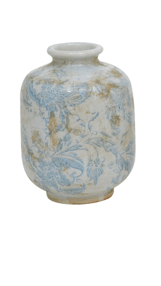 Terra - cotta Vase w/Pattern - Ballyhoo Boutique and Gift