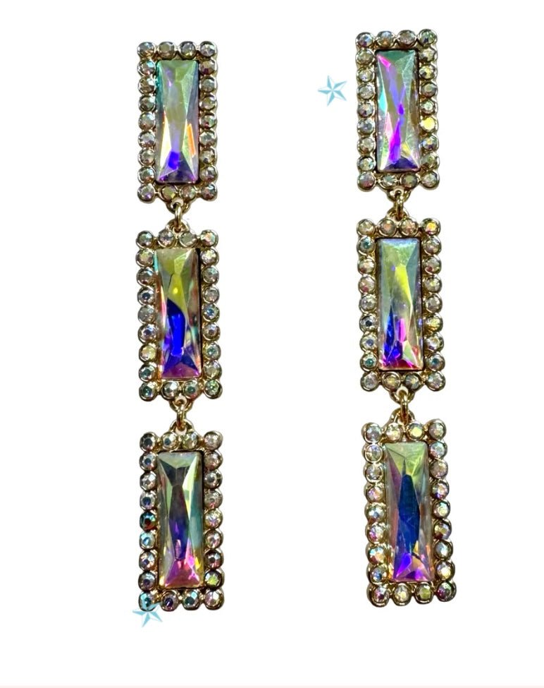 Triple Rectangle Dangle Earring - Ballyhoo Boutique and Gift