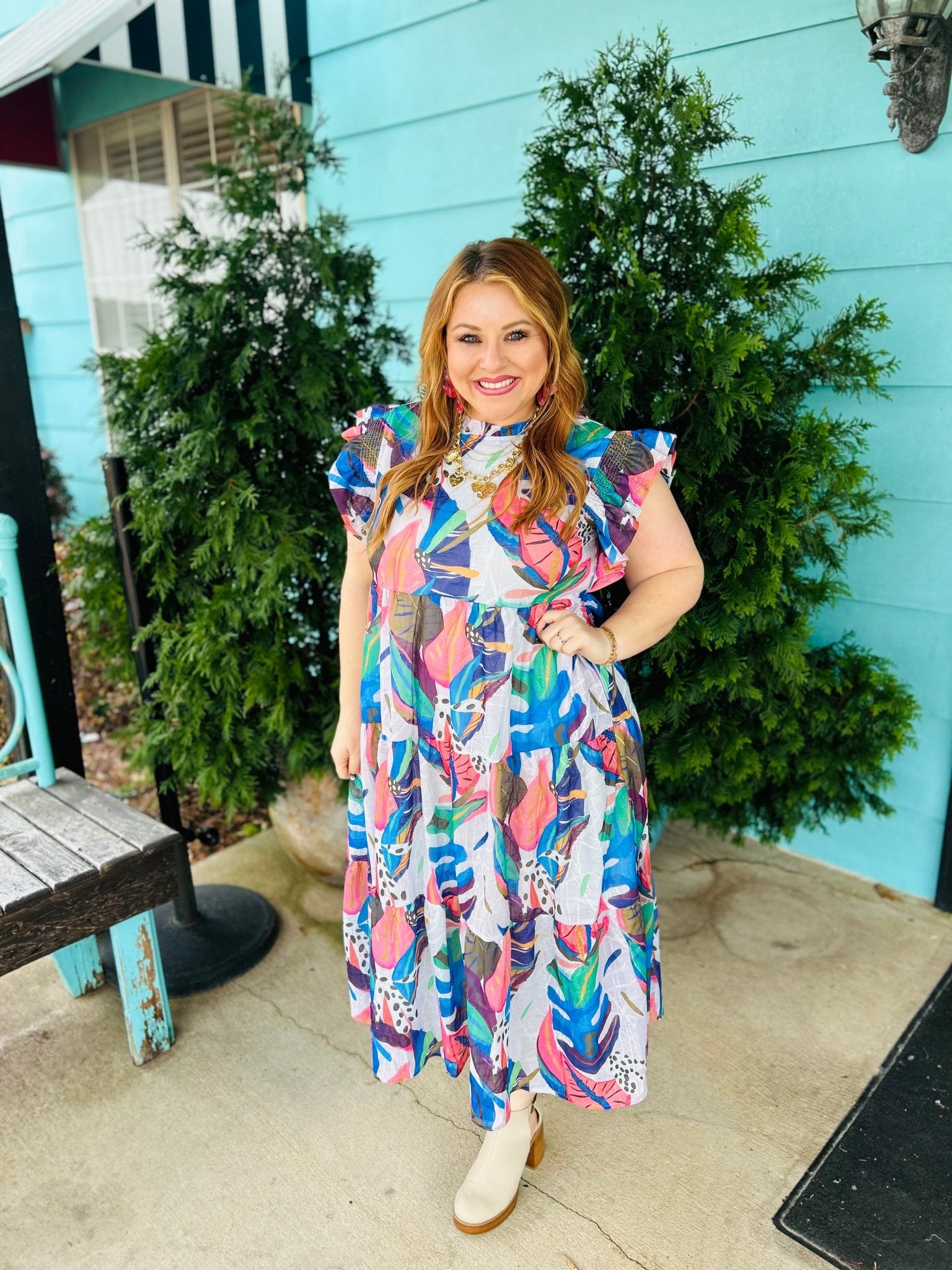 Tropical Midi Dress - Ballyhoo Boutique and Gift