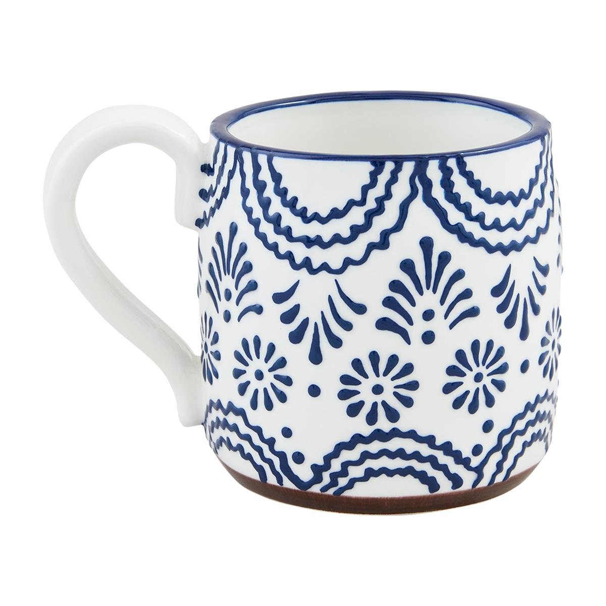 Wavy Line Blue Floral Mug - Ballyhoo Boutique and Gift