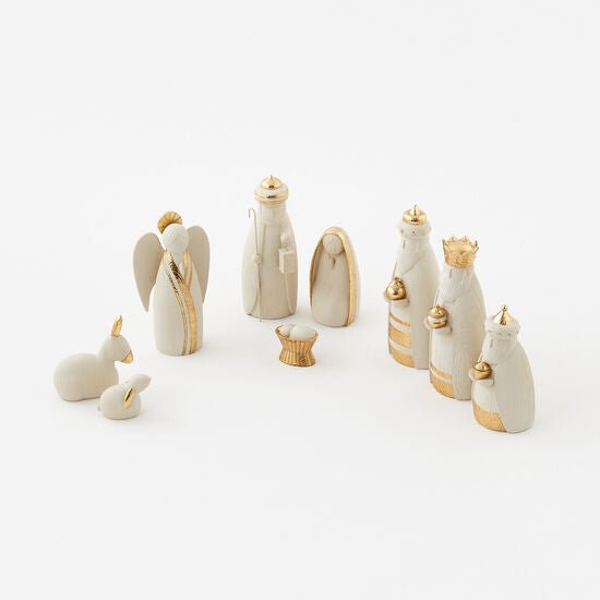 White/ Gold Nativity Set - Ballyhoo Boutique and Gift