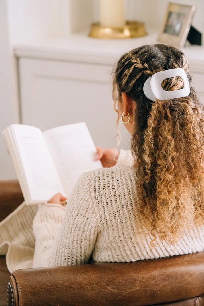 White Medium Flat Clip - Ballyhoo Boutique and Gift