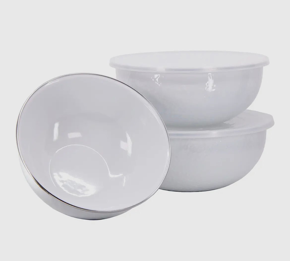 White Mixing Bowls - Ballyhoo Boutique and Gift