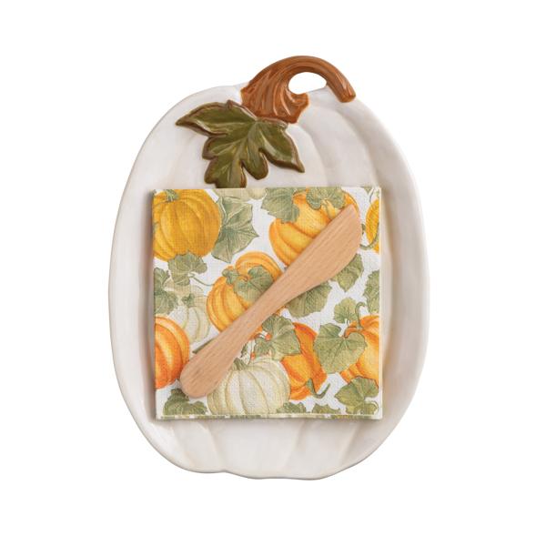 White Pumpkin Cheese Set - Ballyhoo Boutique and Gift