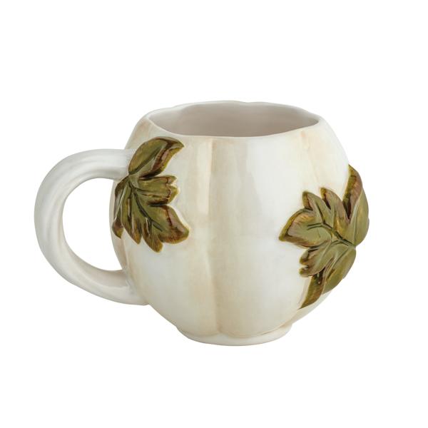 White Leaf Pumpkin Mug