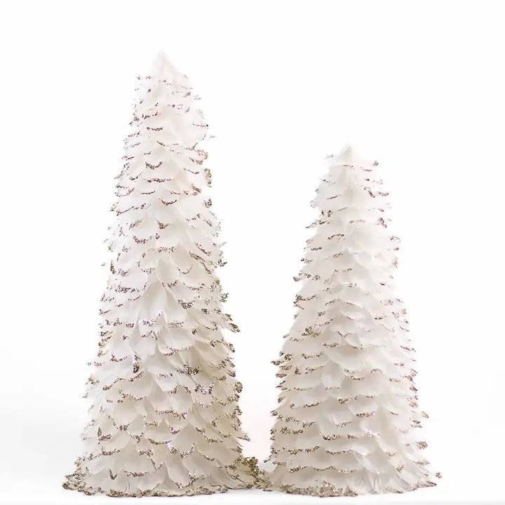 White/Gold Feather Trees - Ballyhoo Boutique and Gift