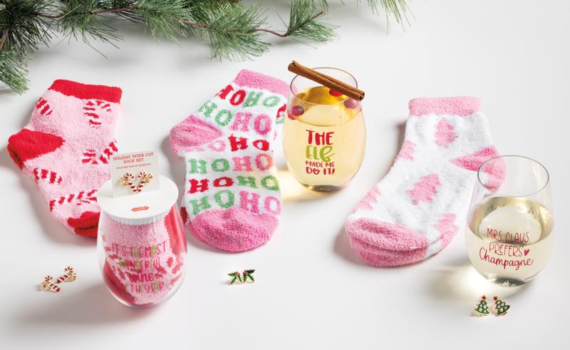 Wine, Earring, & Sock Set - Ballyhoo Boutique and Gift