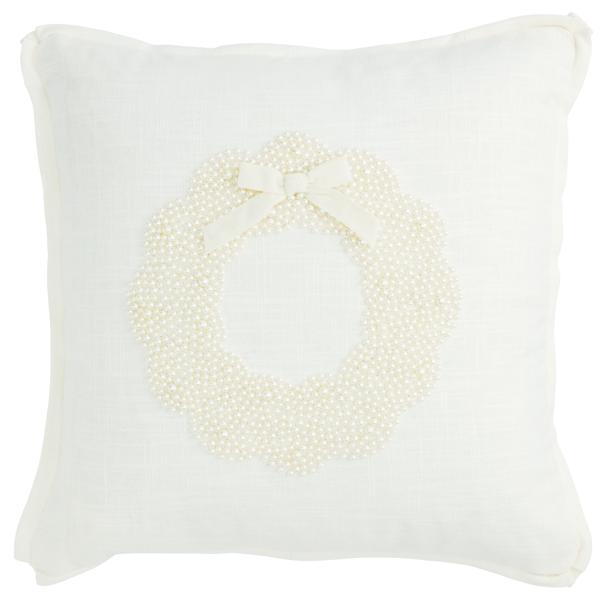 Wreath Christmas Pearl Pillow - Ballyhoo Boutique and Gift