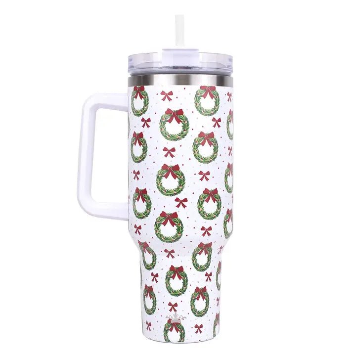 Wreath Tumbler - Ballyhoo Boutique and Gift