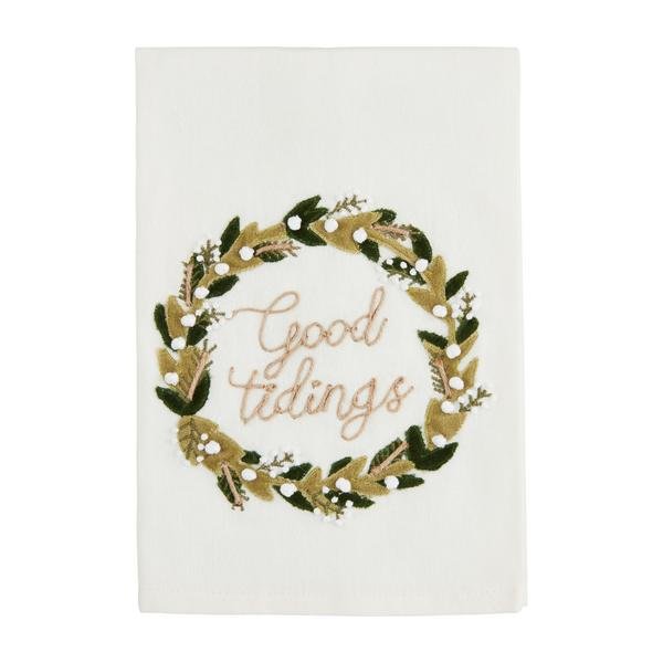 Wreath Velvet Applique Towel - Ballyhoo Boutique and Gift
