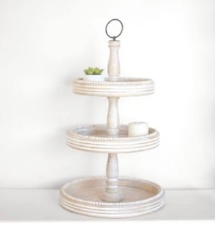 3 Tier Mango Wood Serving Tray - Ballyhoo Boutique and Gift