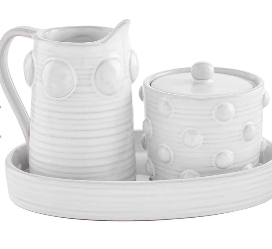 beaded cream and sugar set - Ballyhoo Boutique and Gift