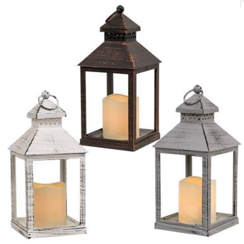 brushed metal small lantern - Ballyhoo Boutique and Gift