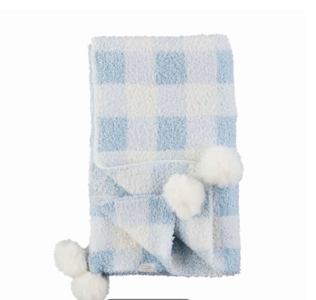 Chenille Gingham Blanket - Ballyhoo Boutique and Gift