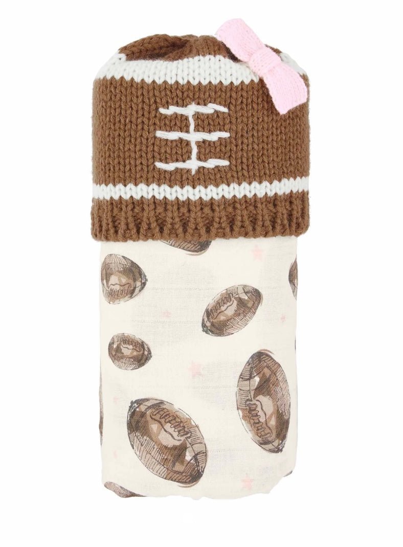 Football Swaddle and Hat - Ballyhoo Boutique and Gift