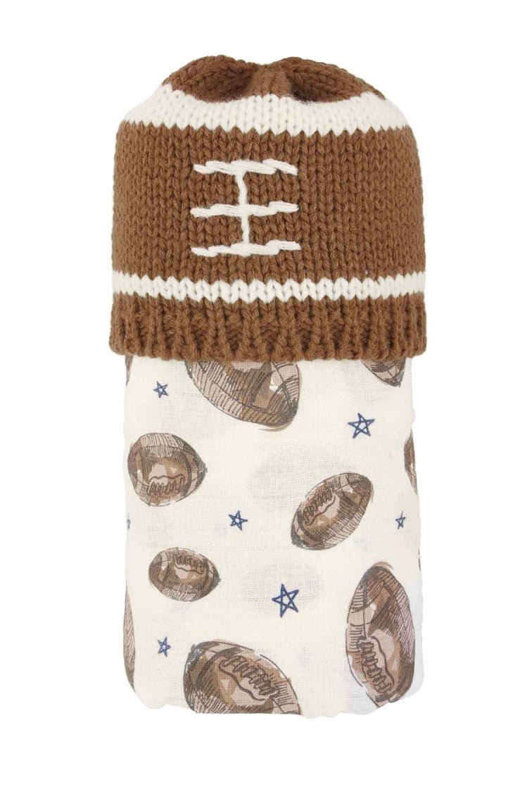 Football Swaddle and Hat - Ballyhoo Boutique and Gift