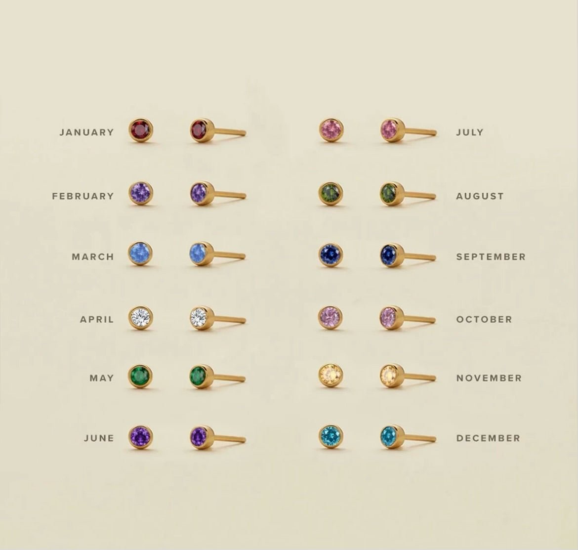 Girls Birthstone Stud - Ballyhoo Boutique and Gift