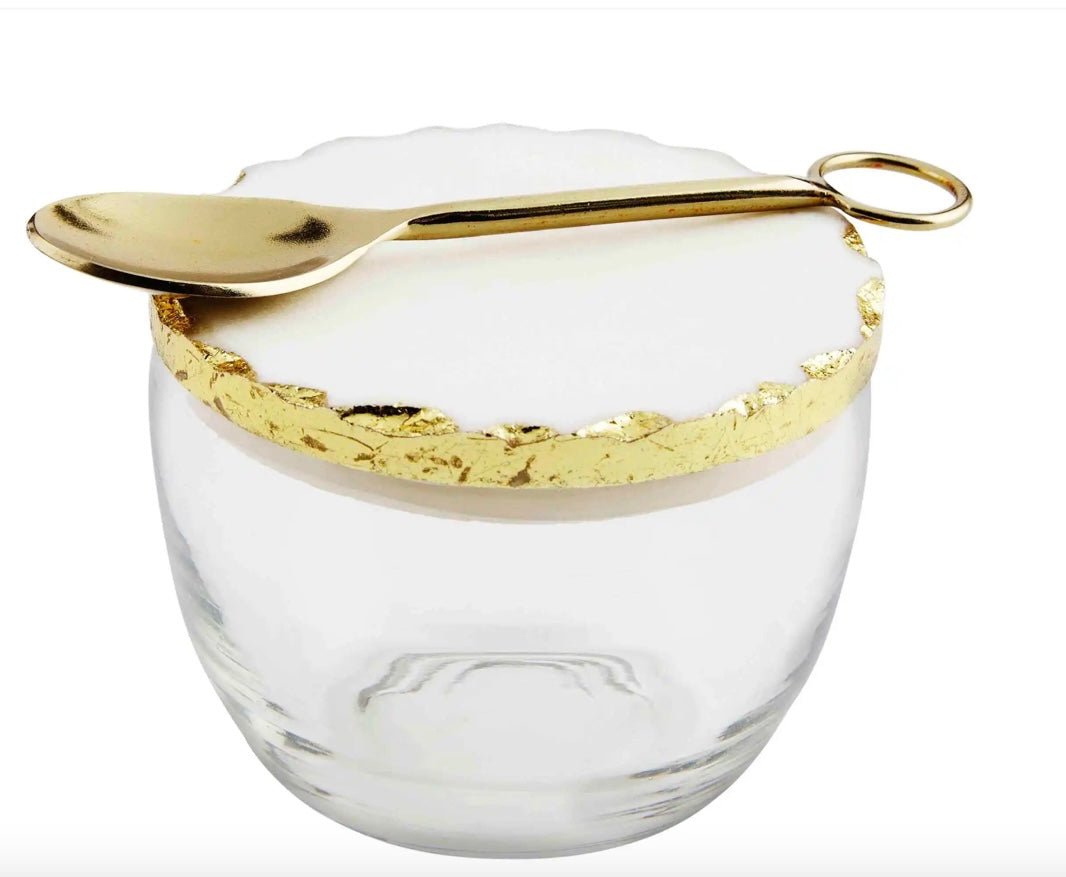 gold edge salt cellar - Ballyhoo Boutique and Gift