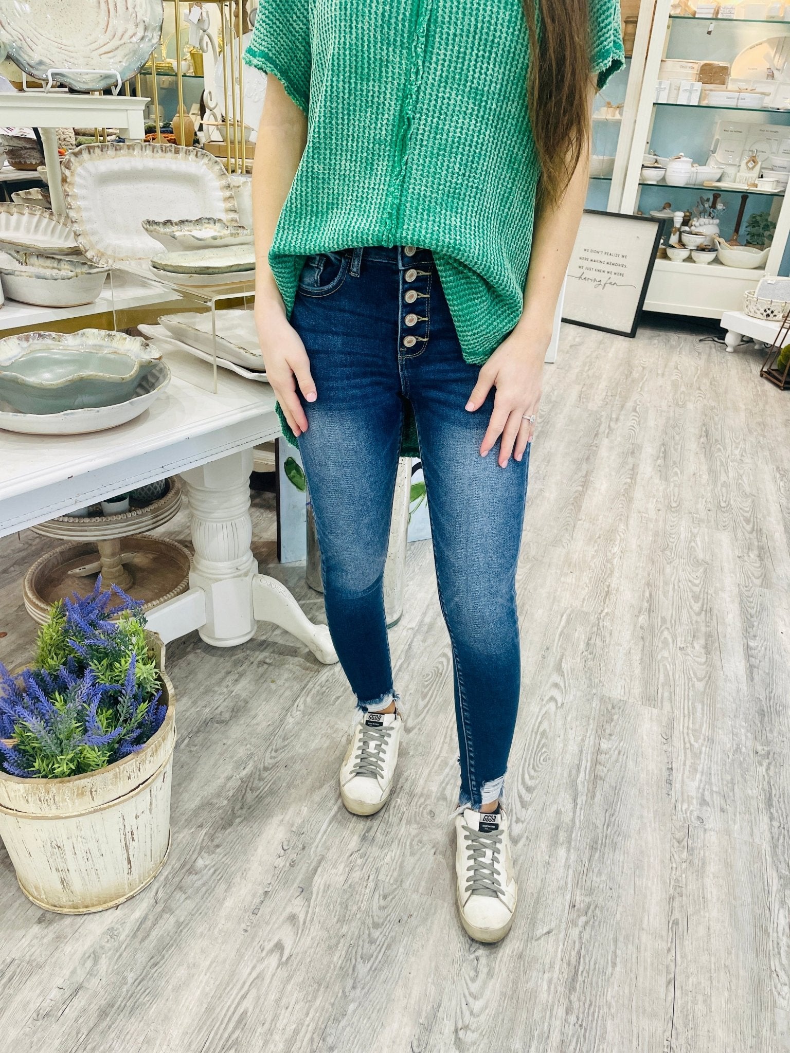 high waisted jeans - Ballyhoo Boutique and Gift