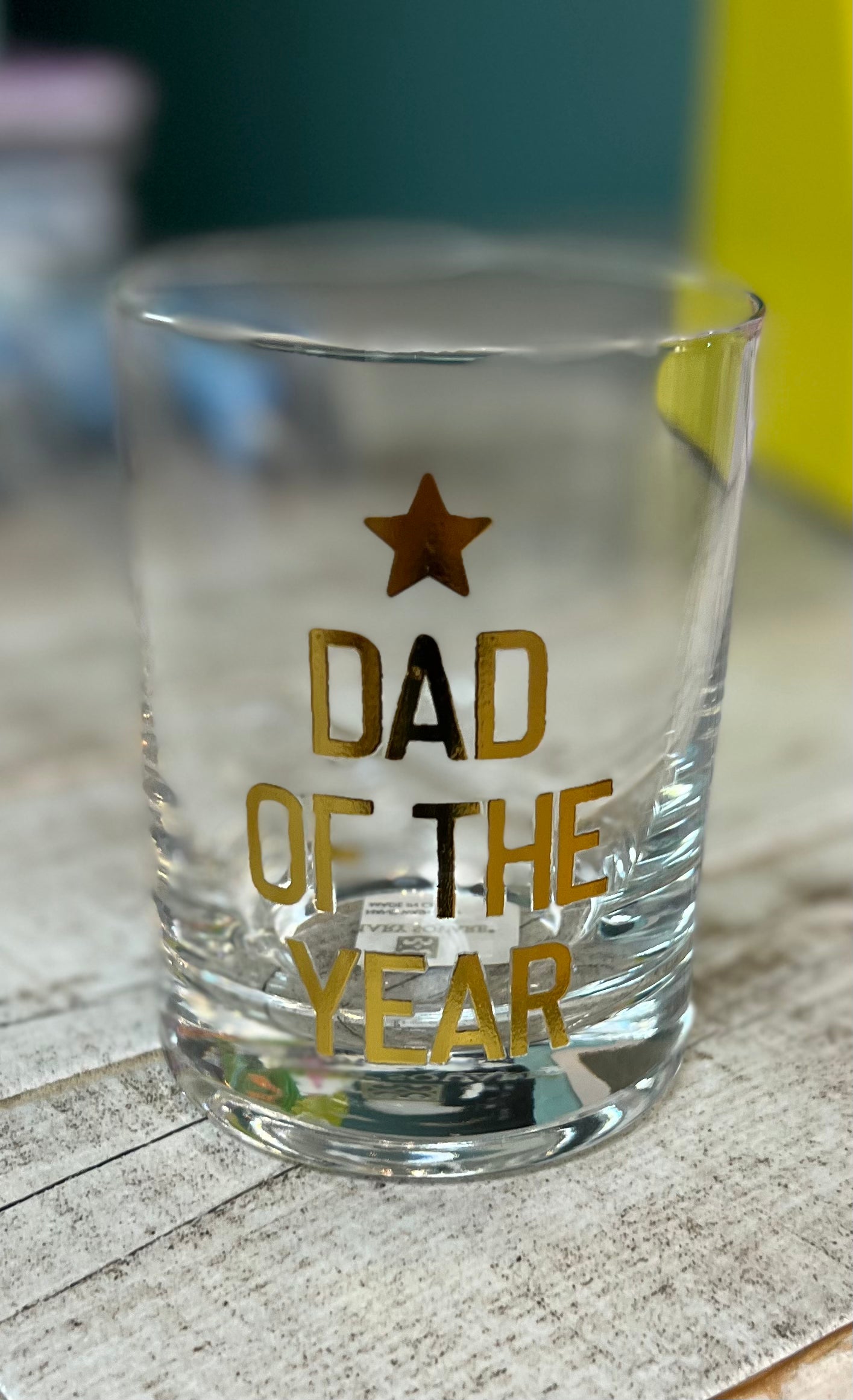 dad of the year glass