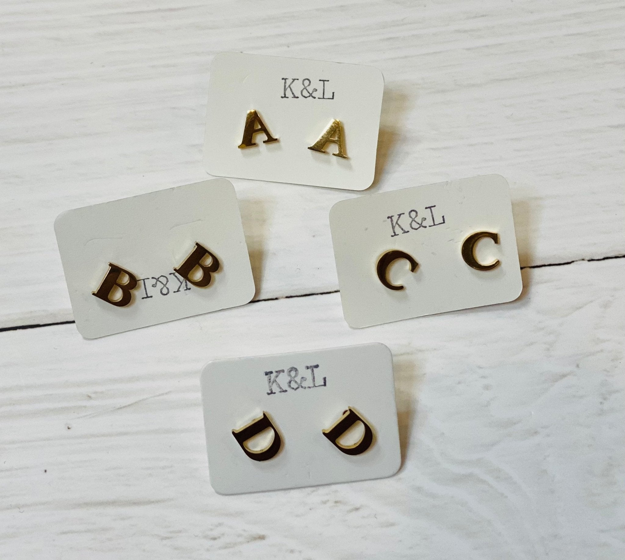 Initial Gold Studs - Ballyhoo Boutique and Gift