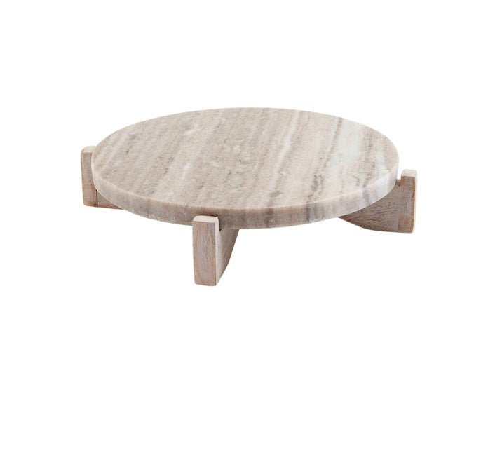 Marble Wood pedestal - Ballyhoo Boutique and Gift