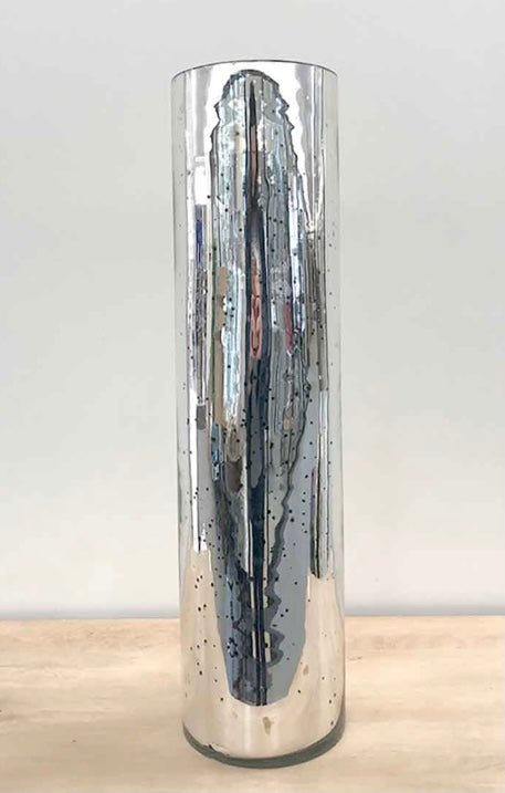 Mercury Glass Vase Antique Silver - Ballyhoo Boutique and Gift