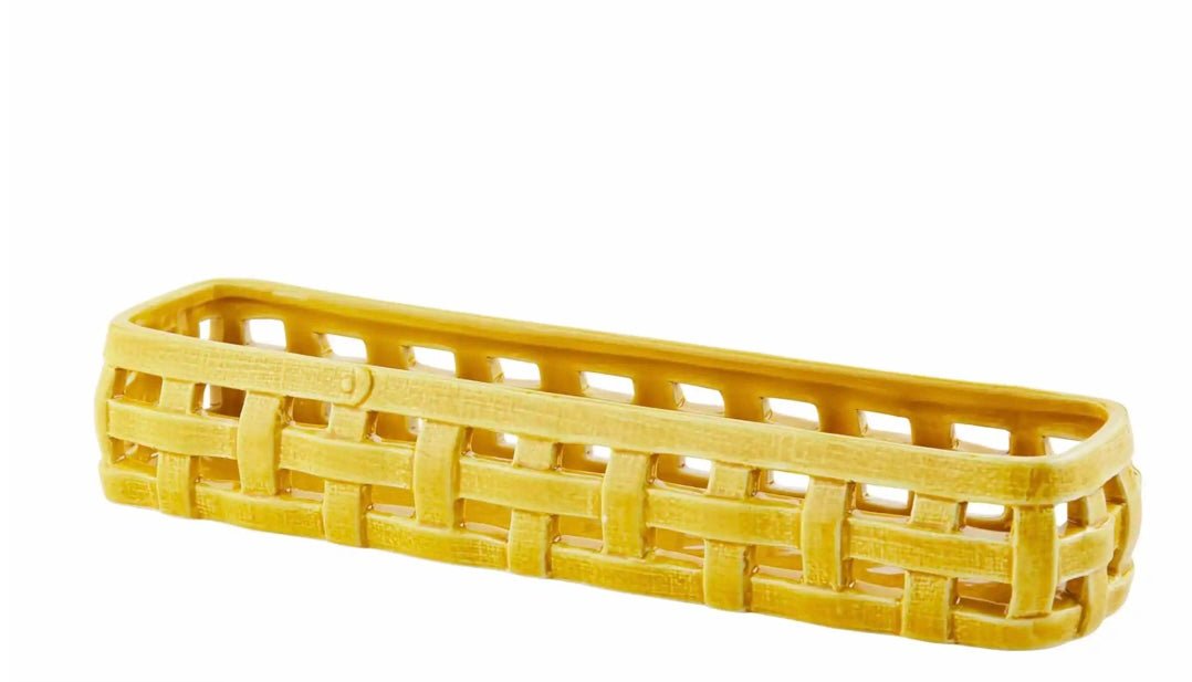 mustard woven cracker dish - Ballyhoo Boutique and Gift