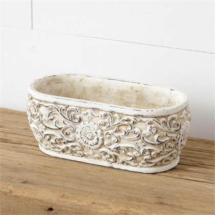 Planter - Oval Floral - Ballyhoo Boutique and Gift