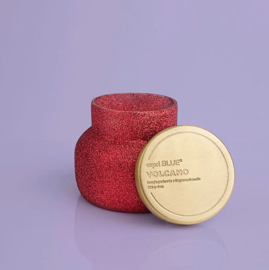 Red Glitter 8oz Volcano Candle - Ballyhoo Boutique and Gift
