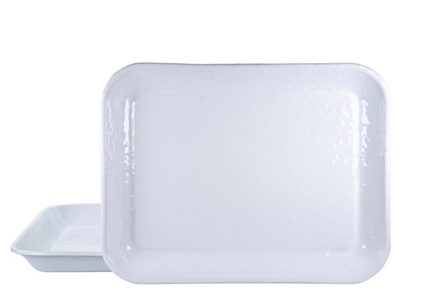 Set of 2 White Quarter Trays - Ballyhoo Boutique and Gift