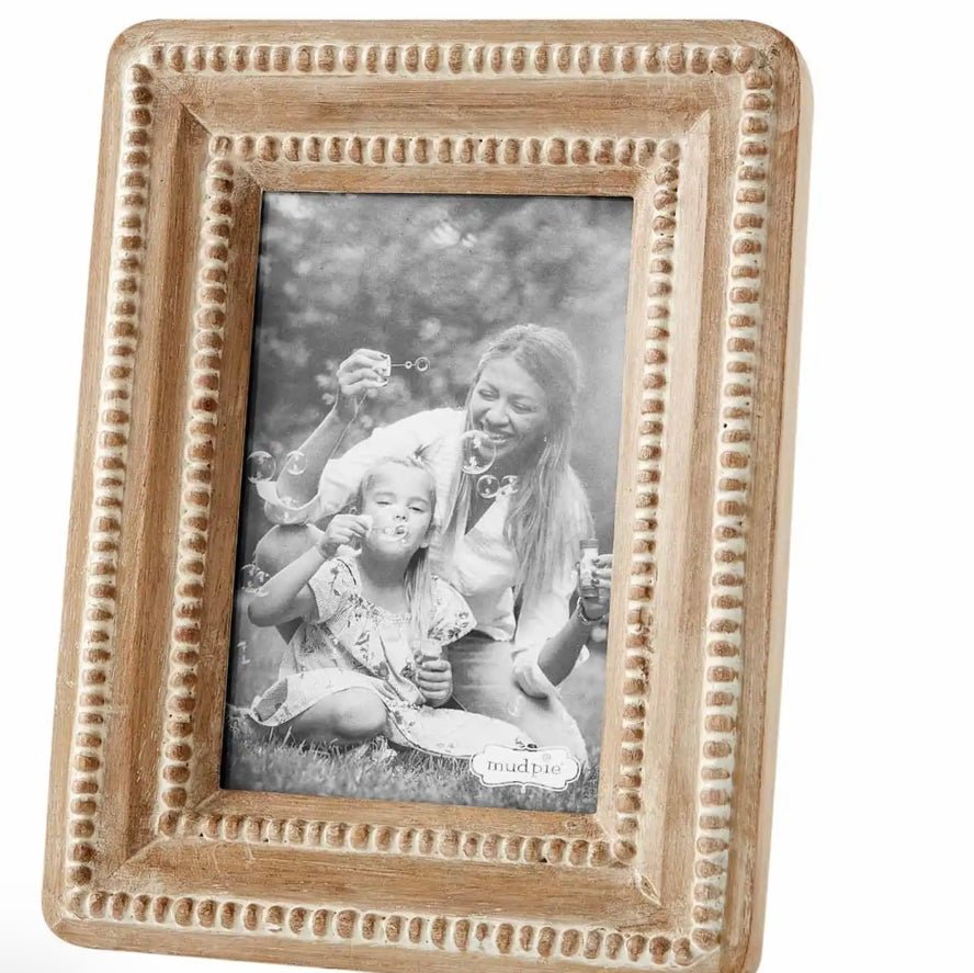 small beaded wood frame - Ballyhoo Boutique and Gift