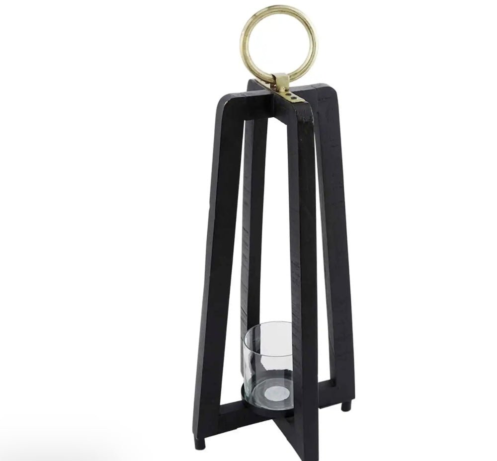 small black tall lantern - Ballyhoo Boutique and Gift
