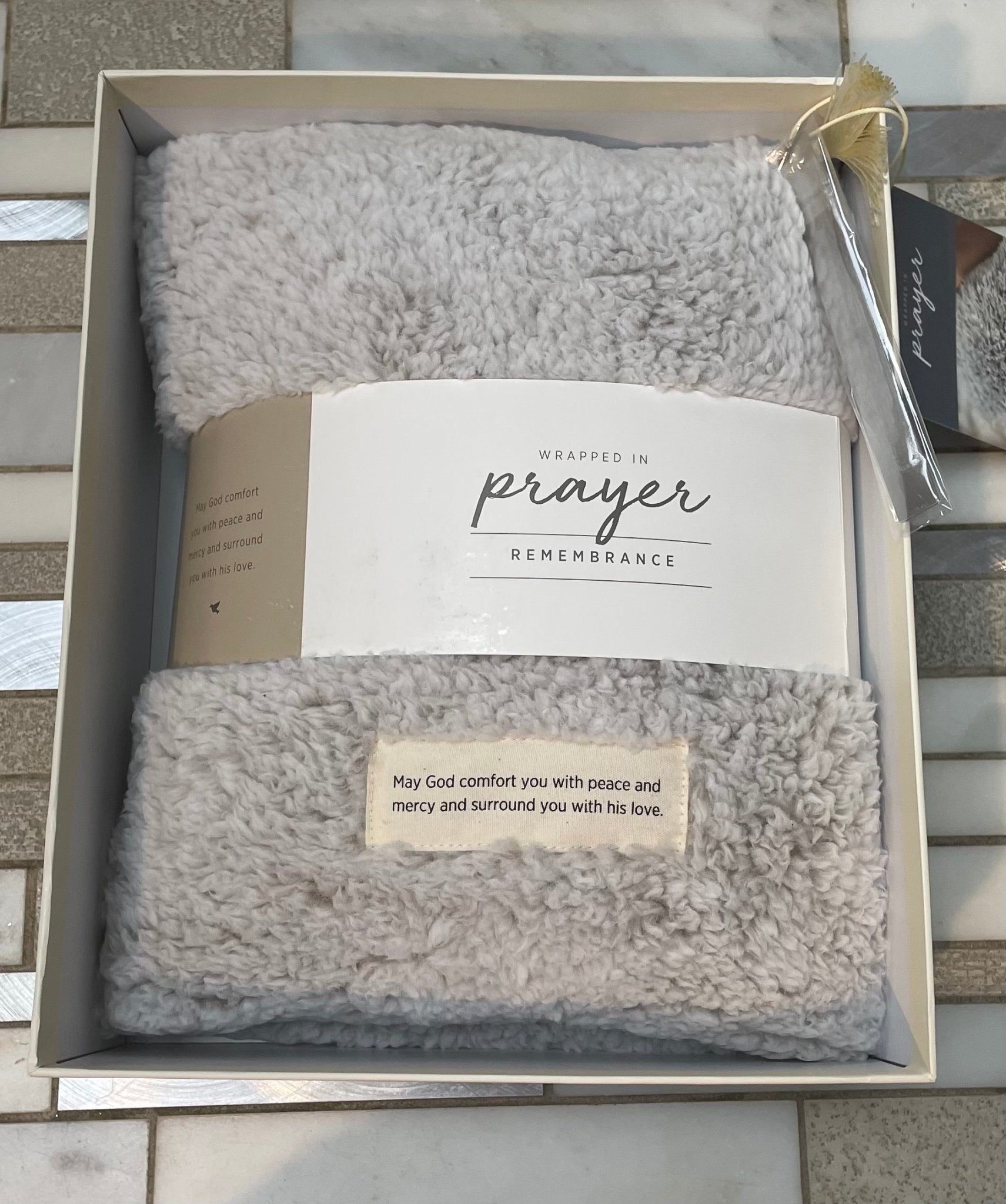 Taupe Prayer Pillow - Ballyhoo Boutique and Gift