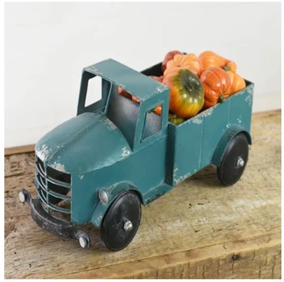 teal tin truck - Ballyhoo Boutique and Gift