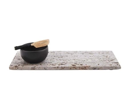 travertine board and dip set - Ballyhoo Boutique and Gift
