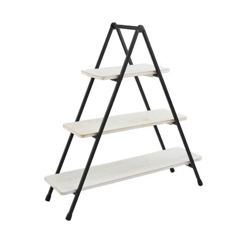 triangle 3 tiered white server - Ballyhoo Boutique and Gift